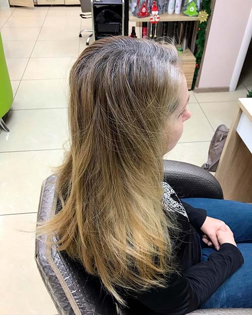 Фото девушки с седыми волосами до сложного окрашивания